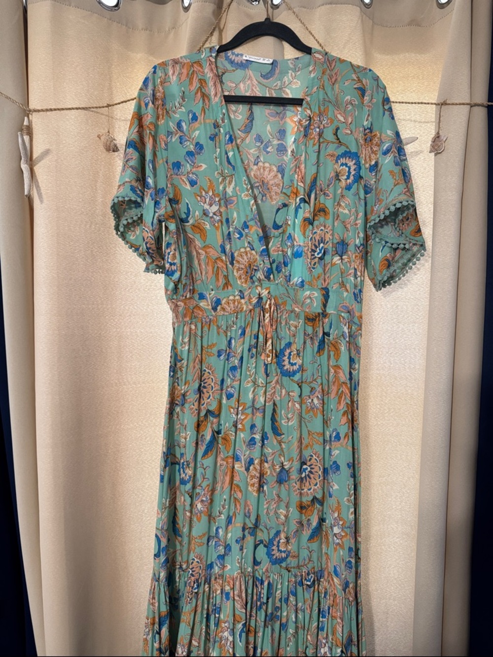 Floral Teal Maxi Dress - Lightweight Summer Style